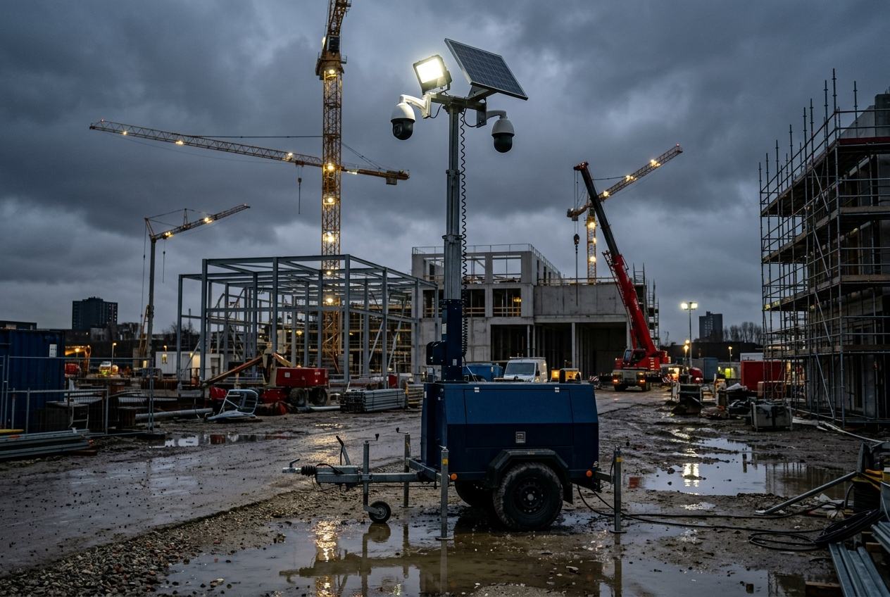 Bouwplaatsbeveiliging & mobiele cameramasten
