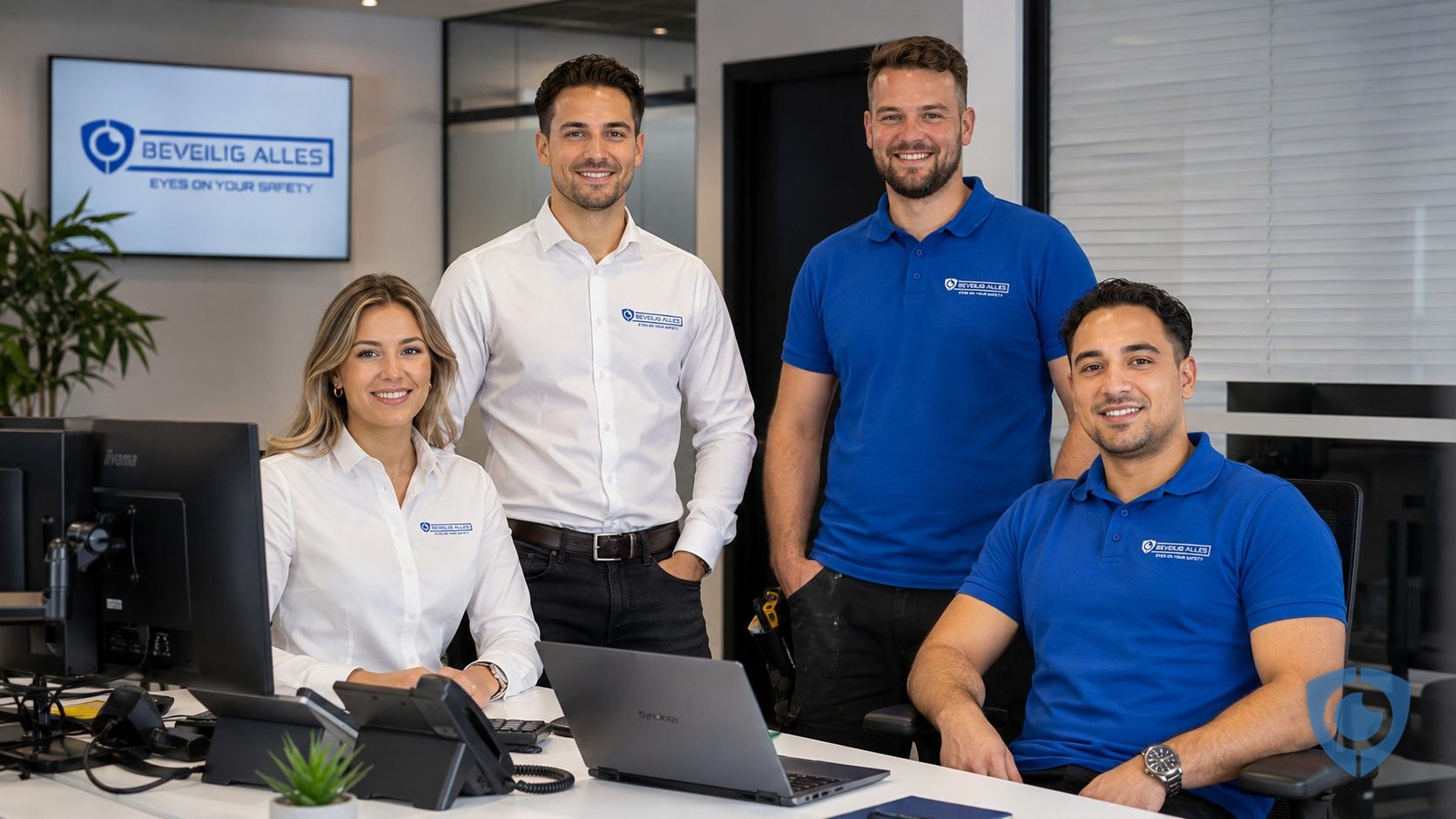 Het team van Beveilig Alles op kantoor in Den Haag