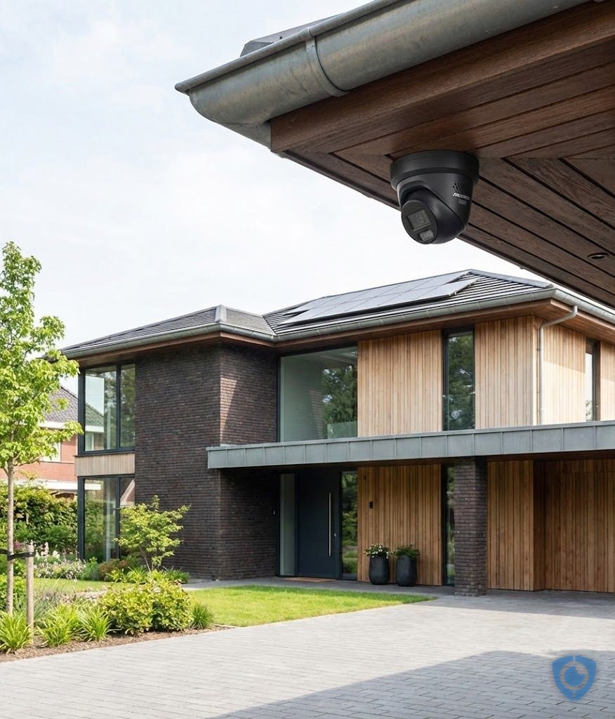 Beveiligingscamera aan de gevel van een woning